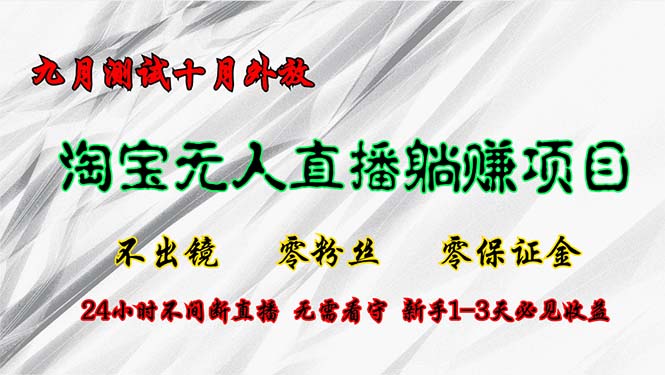 淘宝无人直播最新玩法，九月测试十月外放，不出镜零粉丝零保证金，24小…-逐光创享汇