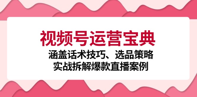 视频号运营宝典：涵盖话术技巧、选品策略、实战拆解爆款直播案例-逐光创享汇