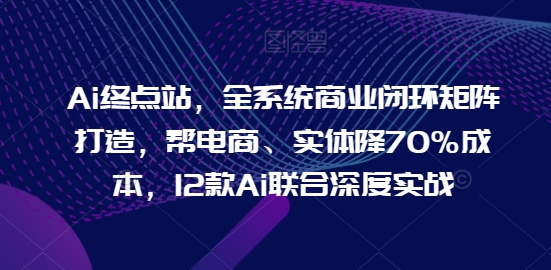 Ai终点站，全系统商业闭环矩阵打造，帮电商、实体降70%成本，12款Ai联合深度实战【0906更新】-逐光创享汇