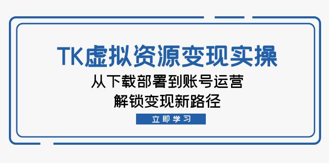 TK虚拟资料变现实操：从下载部署到账号运营，解锁变现新路径-逐光创享汇