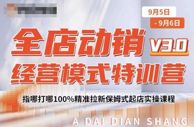 全店动销经营模式特训营，指哪打哪100%精准拉新保姆式起店实操课程-逐光创享汇