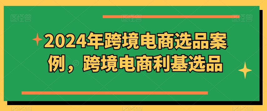 2024年跨境电商选品案例，跨境电商利基选品(更新)-逐光创享汇