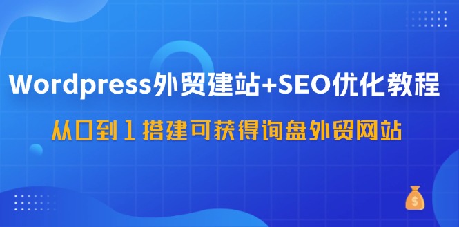 WordPress外贸建站+SEO优化教程，从0到1搭建可获得询盘外贸网站(57节课)-逐光创享汇