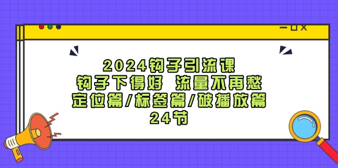 2024钩子引流课：钩子下得好流量不再愁，定位篇/标签篇/破播放篇/24节-逐光创享汇