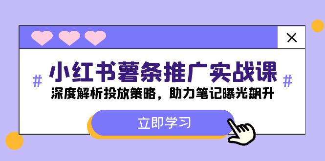 小红书-薯条推广实战课：深度解析投放策略，助力笔记曝光飙升-逐光创享汇