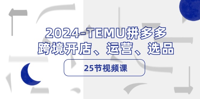 2024-TEMU拼多多·跨境开店、运营、选品(25节视频课-逐光创享汇